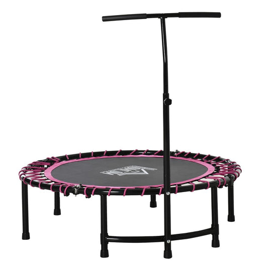 Trampoline Outdoor Bouncer Jumper Adjustable Handle Adult Kid Pink HOMCOM