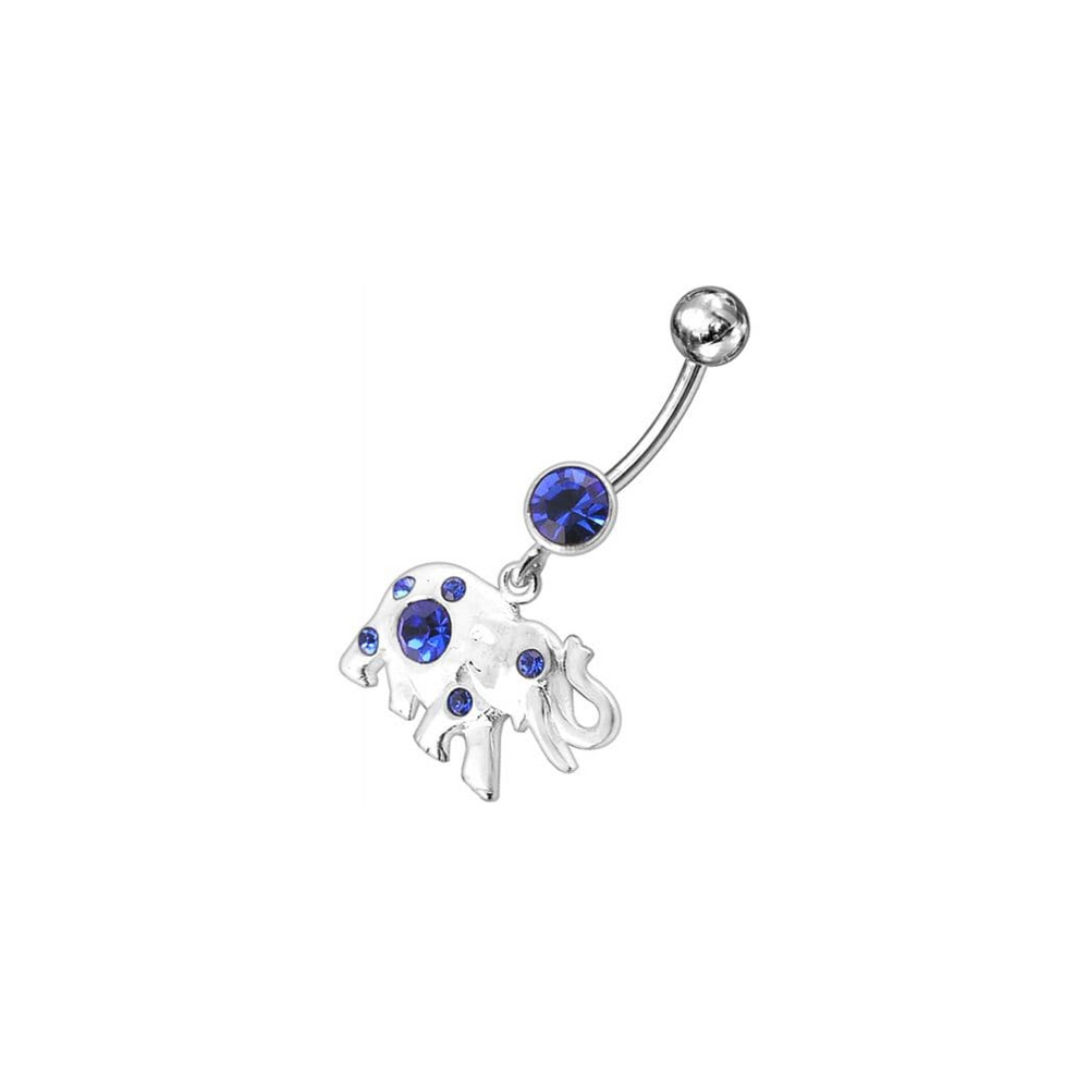 Jeweled Elephant Dangling Belly Ring