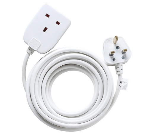 Basic 5m 1 Socket Extension Lead White