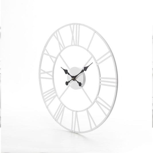 60CM ROMAN METAL CLOCK WHITE - Memoriex