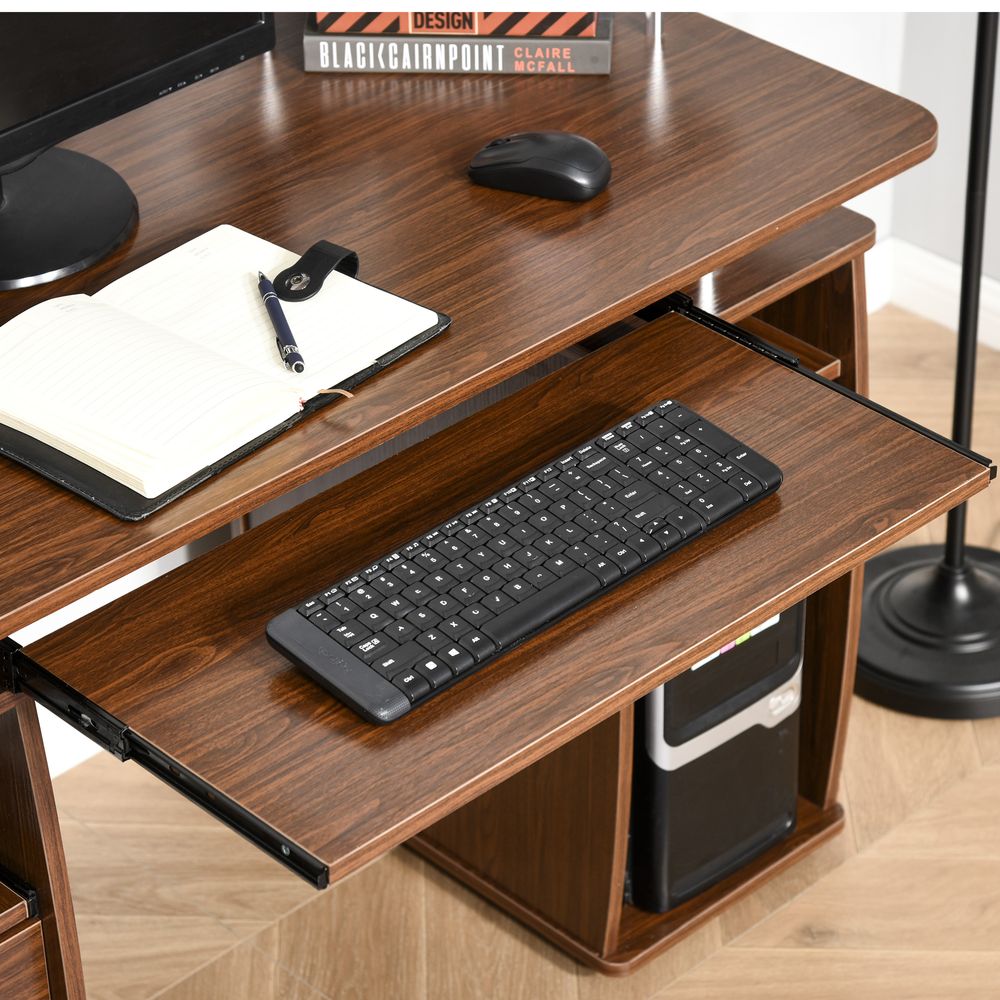 / Keyboard Tray, Drawer, Brown HOMCOM