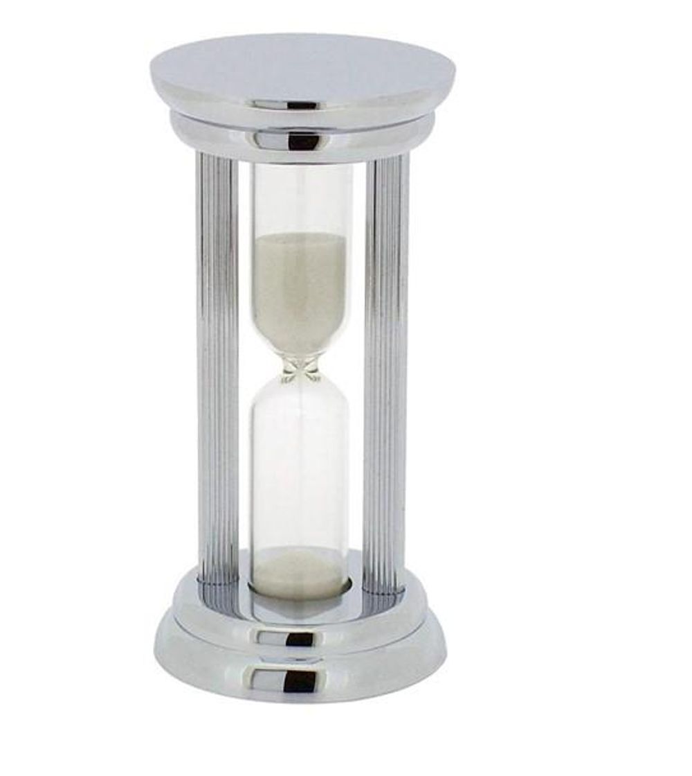 Miniature Clock Silver Timer Solid Brass IMP804S - CLEARANCE