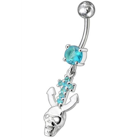 Jeweled Dangling Navel Ring