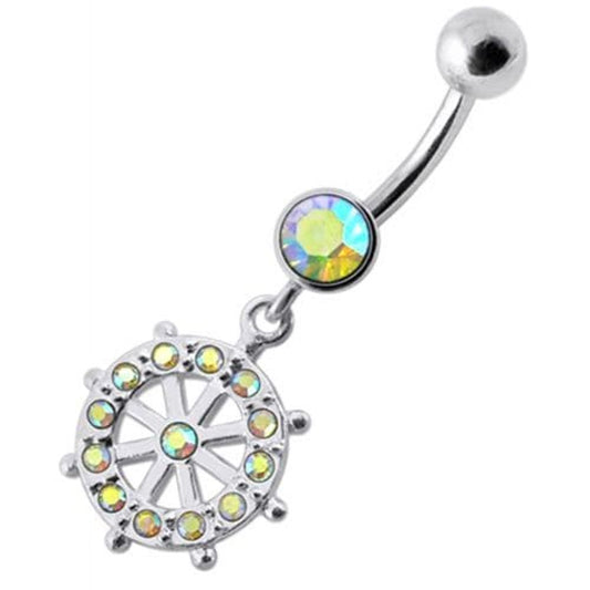 Circle Dangling Banana Navel Belly Ring