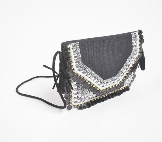 Statement Embellished Banjara Envelope Sling Bag