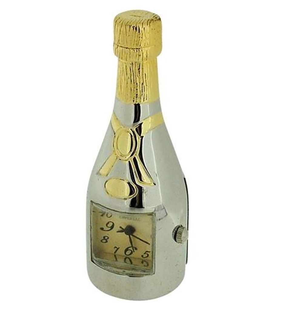 tone Champagne Bottle clock Solid Brass IMP1031- CLEARANCE