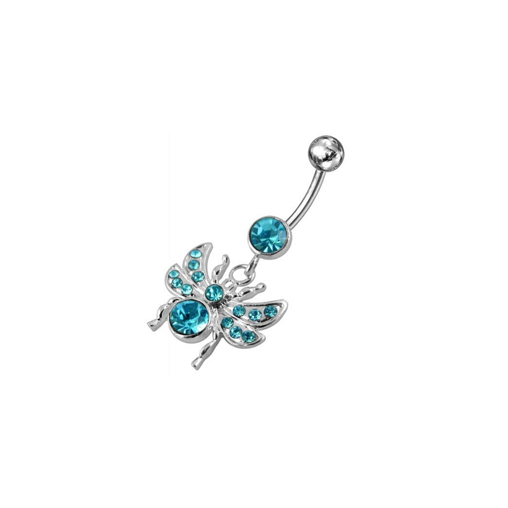 Jeweled flies Dangling Belly Ring