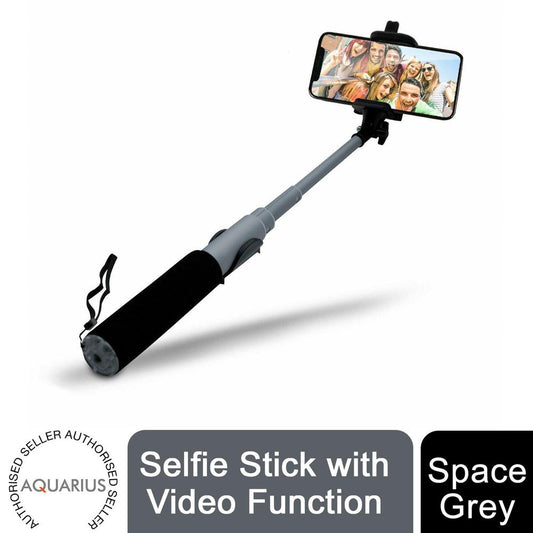 Aquarius Selfie Stick with Video Function - Space Grey