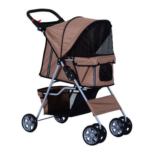 Pet Stroller Carrier Foldable Deluxe Jogger Travel Dog Cat 4 Wheels Pawhut