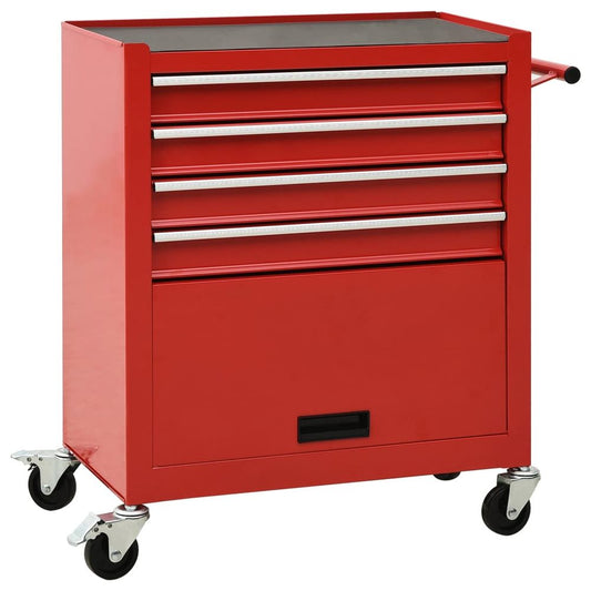 4 Drawers Steel Red