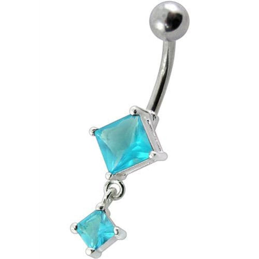 Fancy Dangling SS Banana Bar Belly Ring