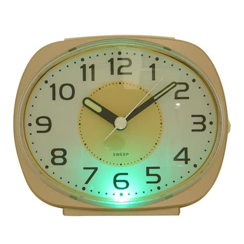 Widdop Silent Sweep Oval Blinking Face Alarm Clock Rose Gold