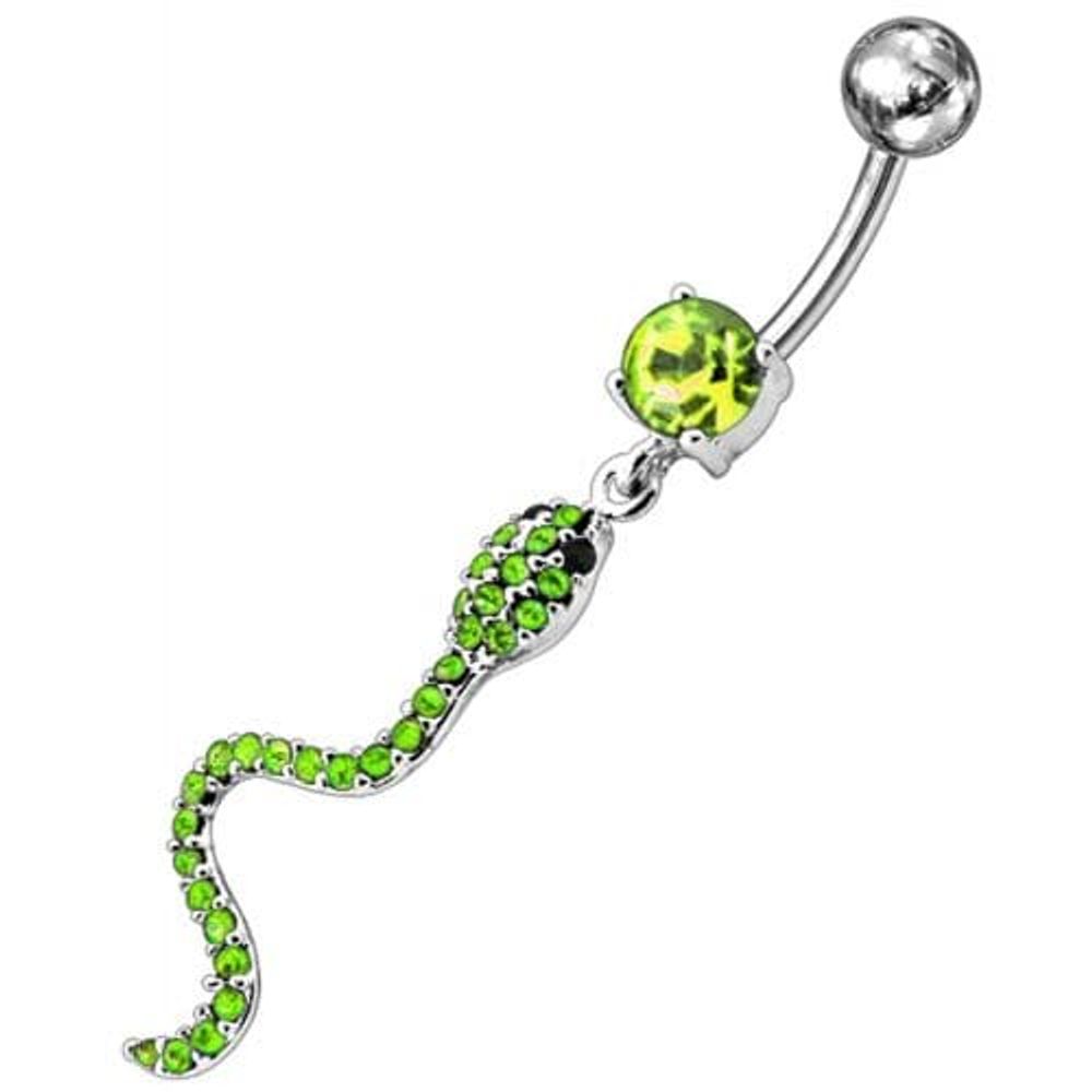 Jeweled Snake Dangling Belly Ring