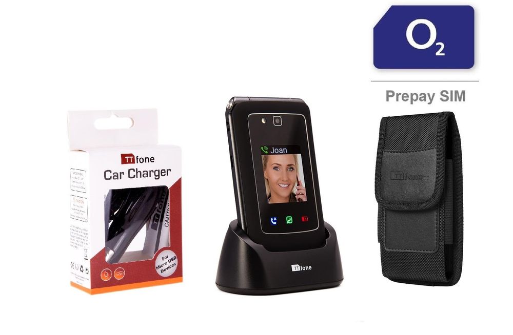 Car Charger, Dock Charger, CX9 Holster Case & O2 Sim Card