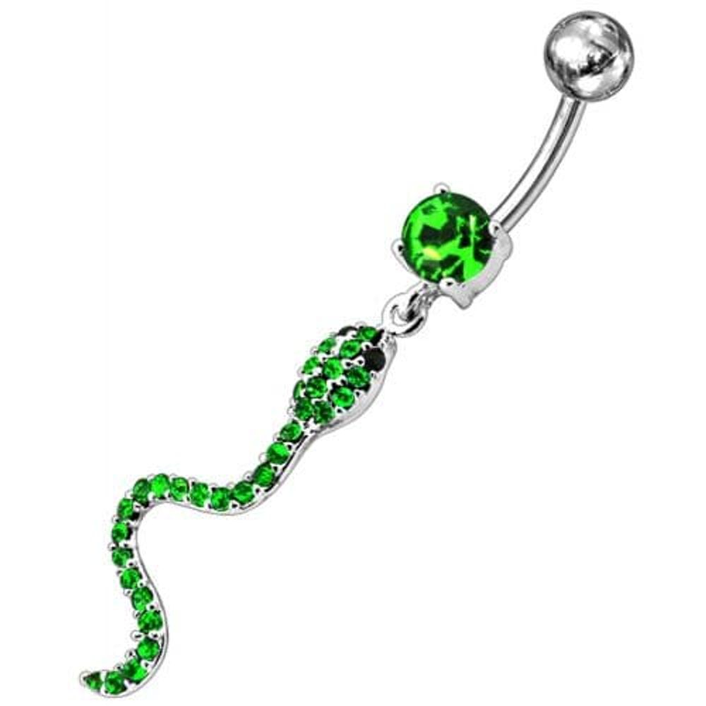 Jeweled Snake Dangling Belly Ring