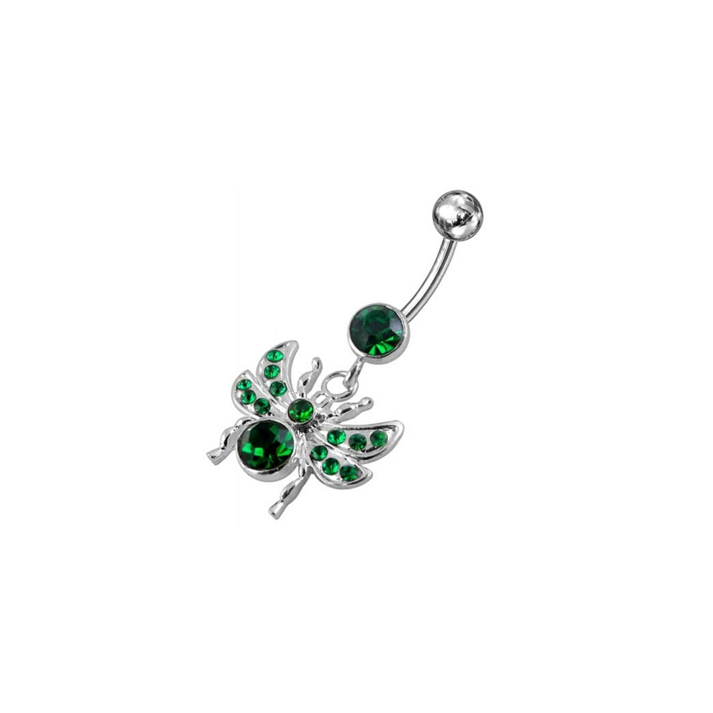 Jeweled flies Dangling Belly Ring