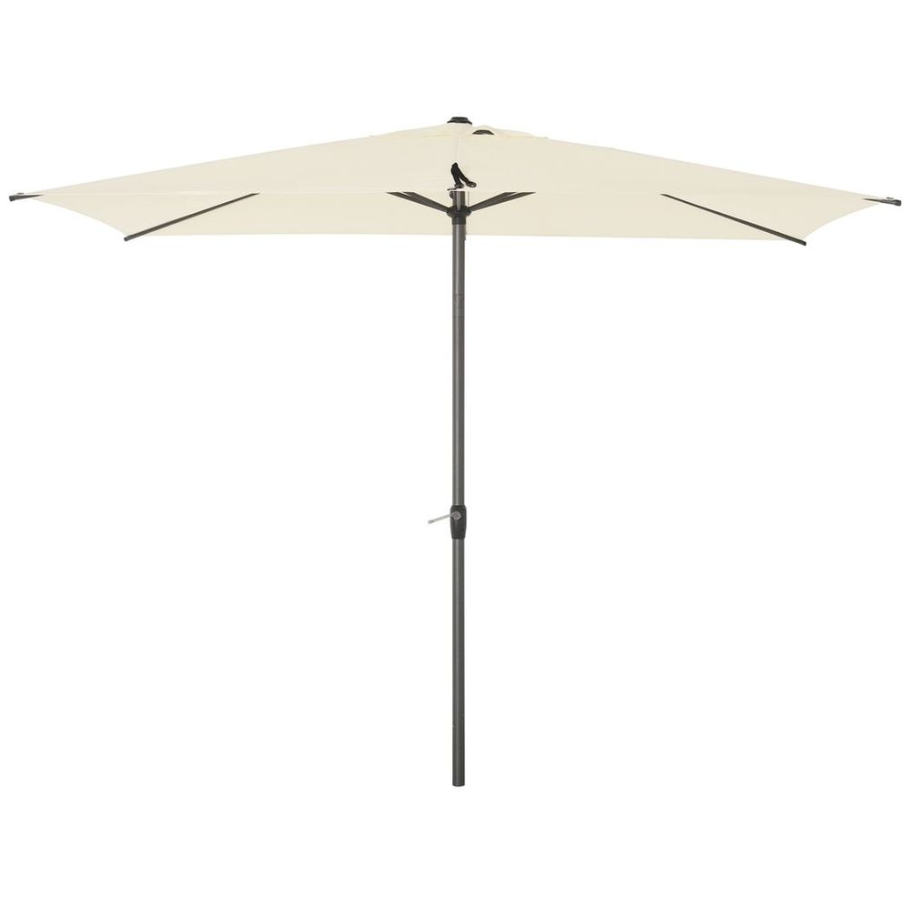 58m Aluminium Garden Parasol Sun Umbrella Angled Canopy Beige