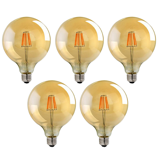 5 Pack E27 LED Edison Dimmable Vintage Amber Glass Warm white 2700K Light Bulbs