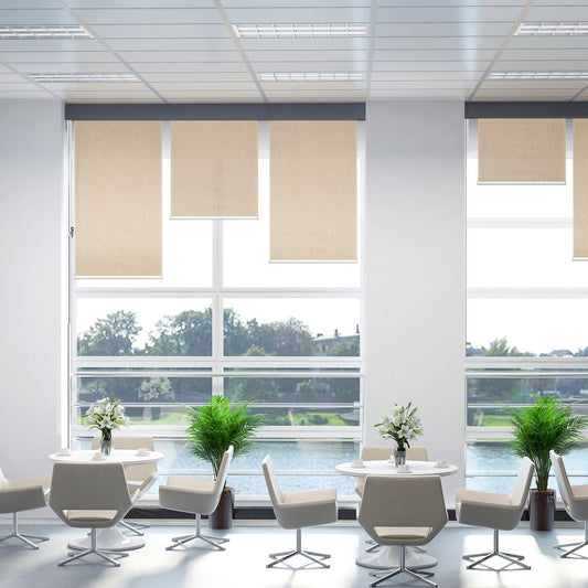 Electric Smart Roller Blinds for Windows with Remote, Brown, 80x180cm - Memoriex