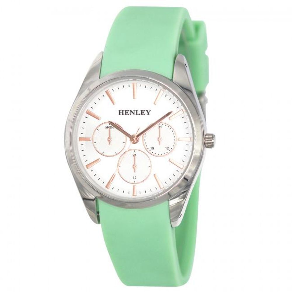 Henley Ladies Sports Silver Dial Rubber Strap Watch H06175 Available Multiple Colour - Memoriex