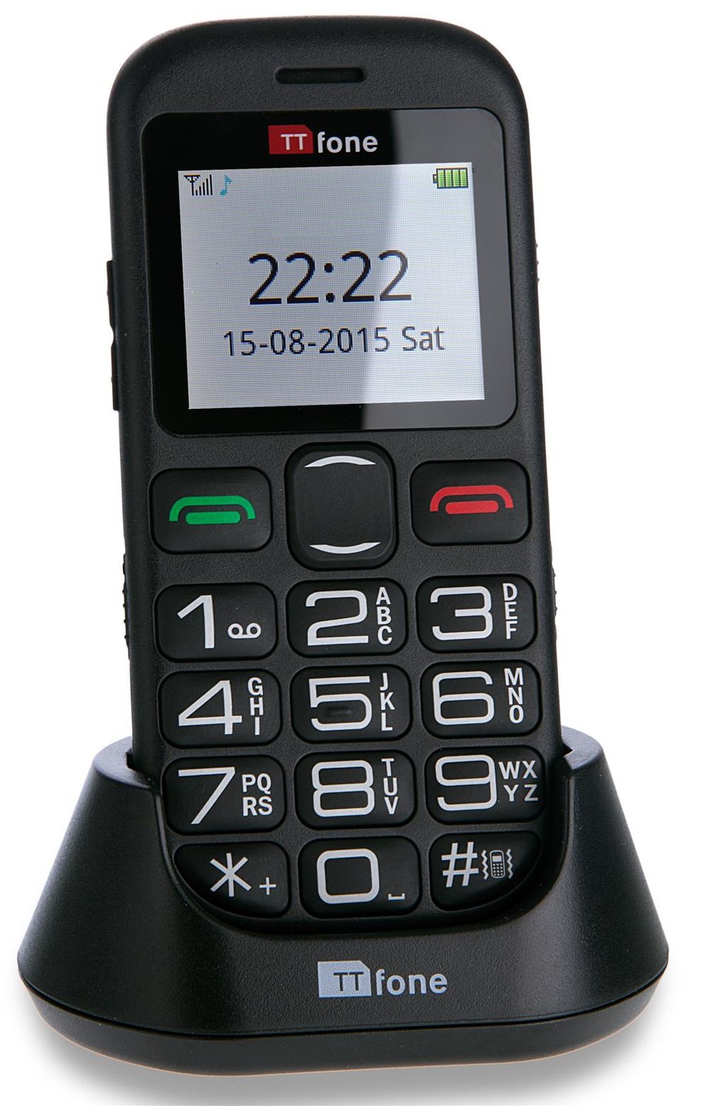 TT850 Jupiter 2 Big Button Simple Mobile Phone Senior SOS Emergency Button & Dock Charger & Vodafone Sim Card