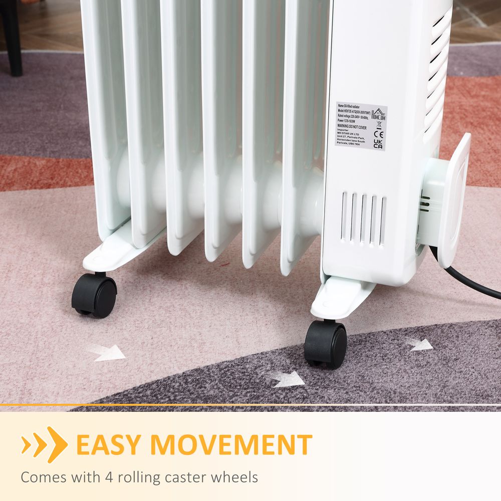 Versatile 1630W Digital Oil Filled Radiator Portable Electric Heater