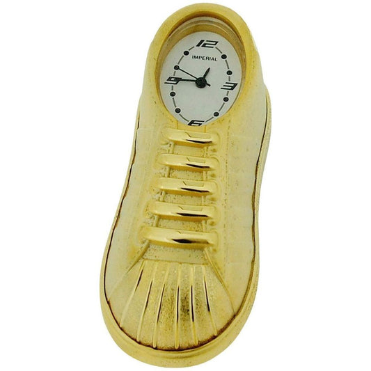 Miniature Clock Goldtone Sneaker/Trainer Solid Brass IMP1060 - CLEARANCE