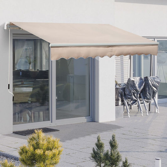 Window Awning Canopy Garden Shelter Sun Shade UV Blocker Aluminium Frame 3 x 2m - Memoriex