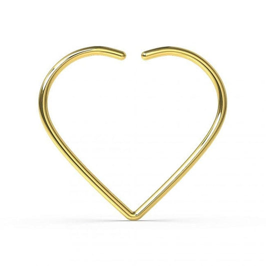 9ct Gold Heart Nose Ring