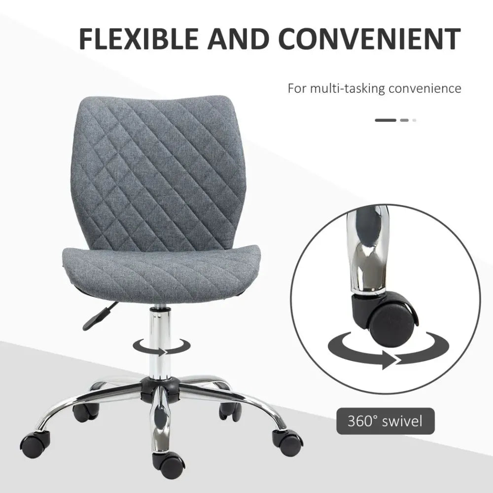 Ergonomic Mid Back Office Chair 360 Swivel Height Adjustable Home Office Grey