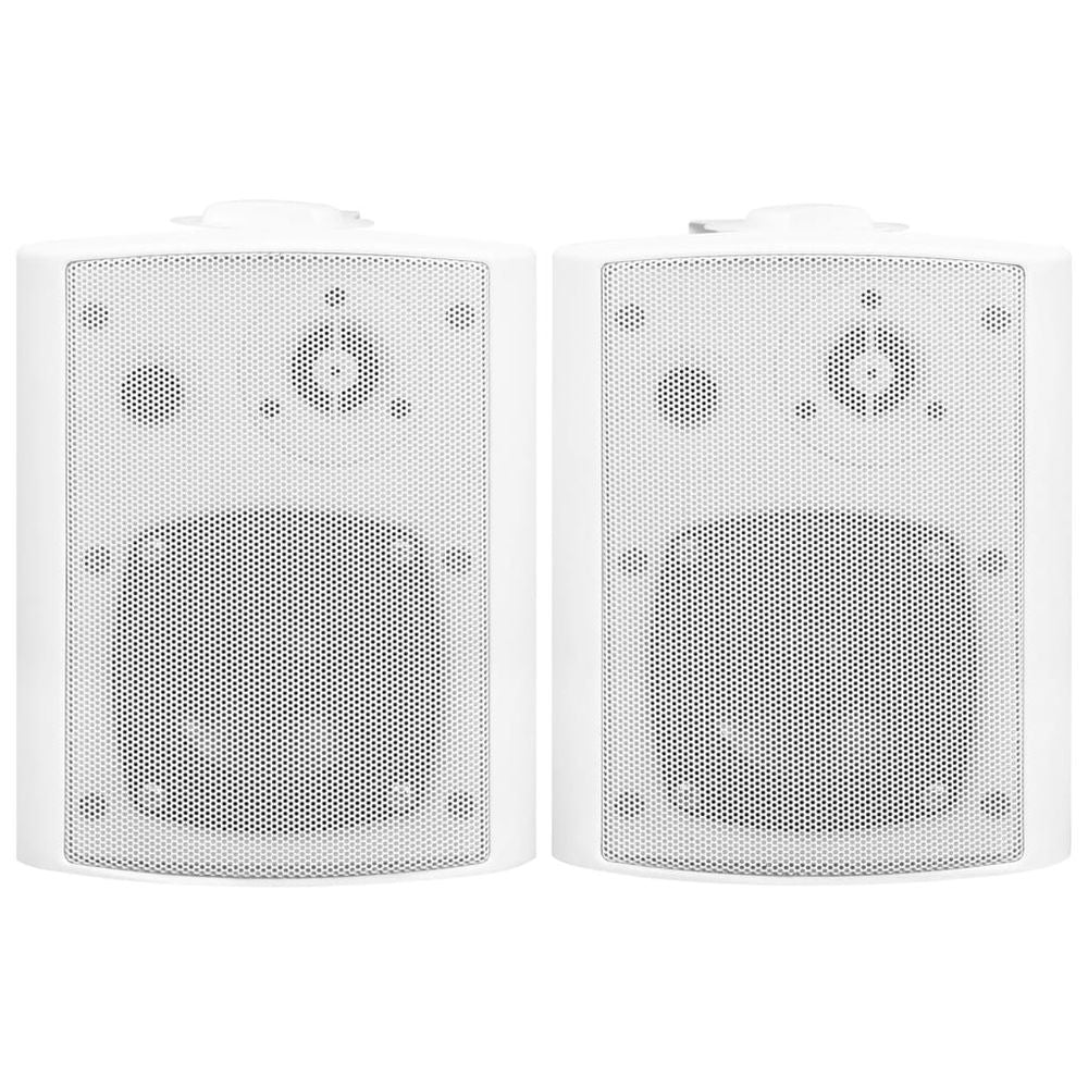 vidaXL Wall-mounted Stereo Speakers 2 pcs White Indoor Outdoor 80