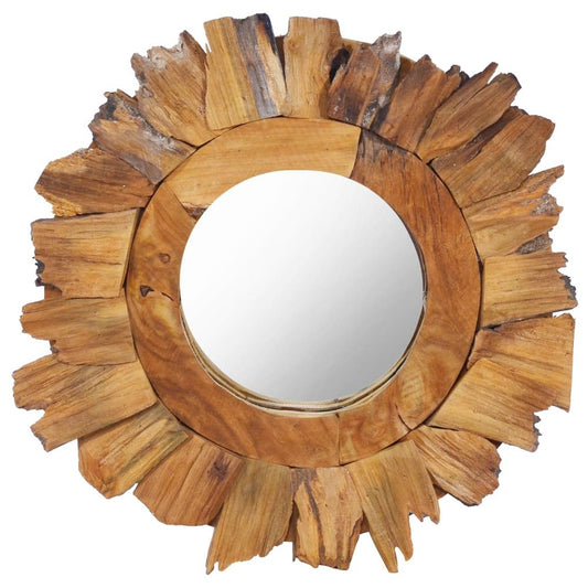 Wall Mirror 40 cm Teak Round - Memoriex