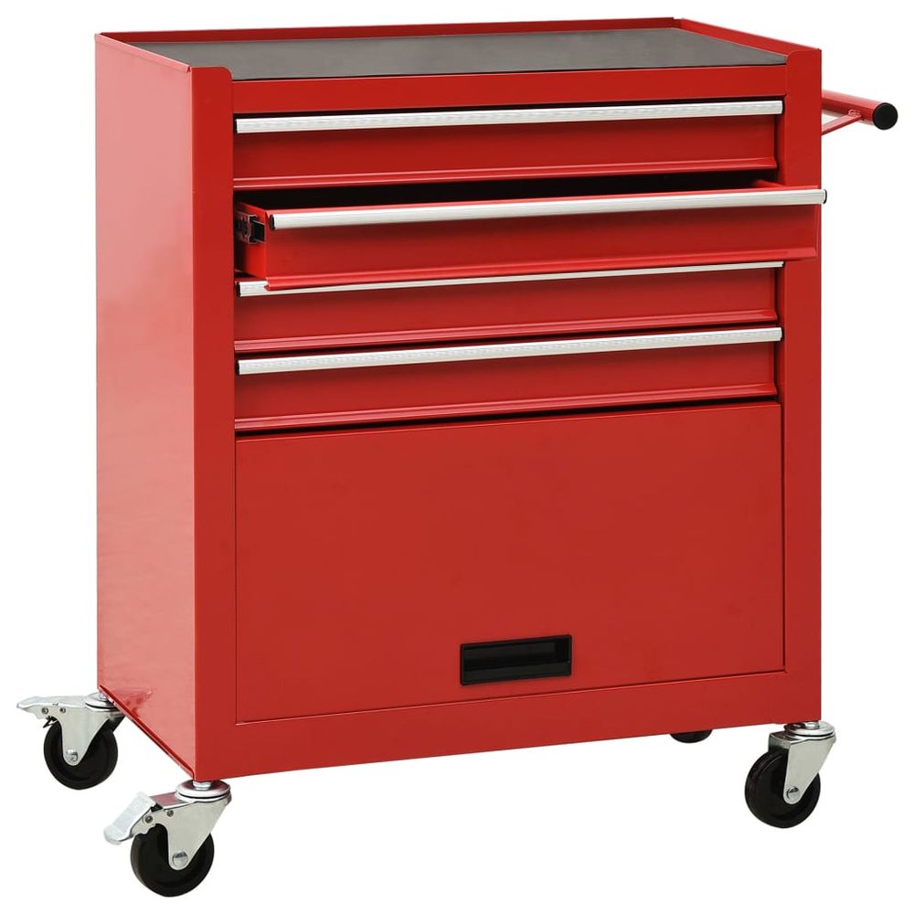 4 Drawers Steel Red