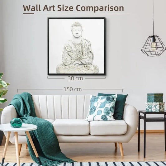 Canvas Wall Art Gold Textured Buddha, Wall Pictures Home Decor, 83