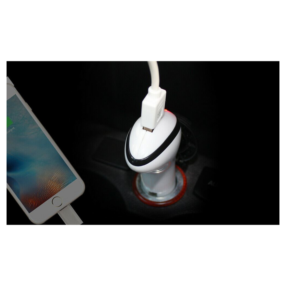 FX Powerbud 1000mah Car Charger for iPhone, White