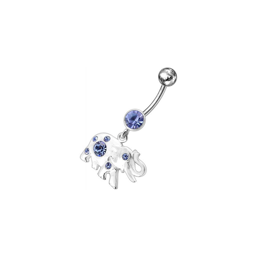 Jeweled Elephant Dangling Belly Ring