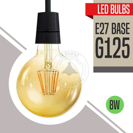 2 Pack E27 LED Edison Dimmable Vintage Amber Glass Warm white 2700K Light Bulbs - Elevate