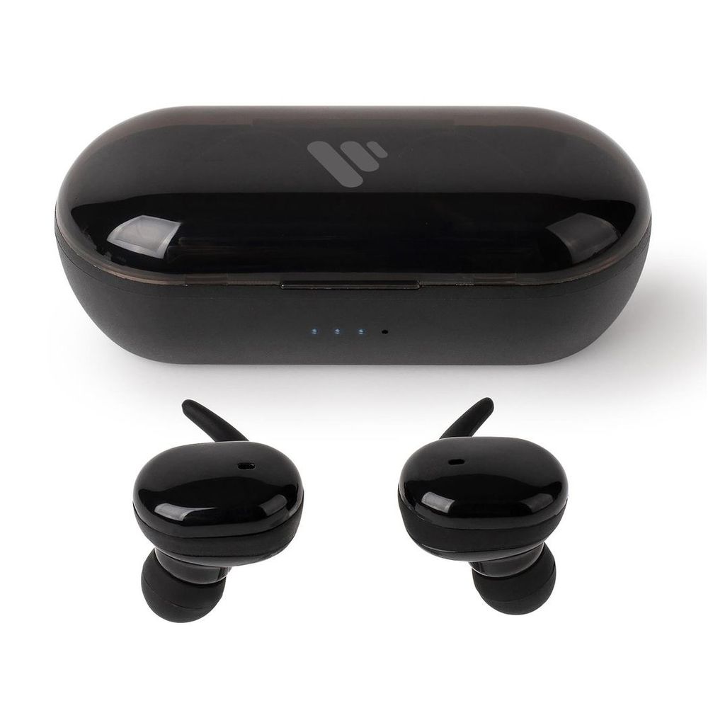 Vybe TWS Sports Earbuds with 3H Playback, Charging Case & LED Indicator - Black