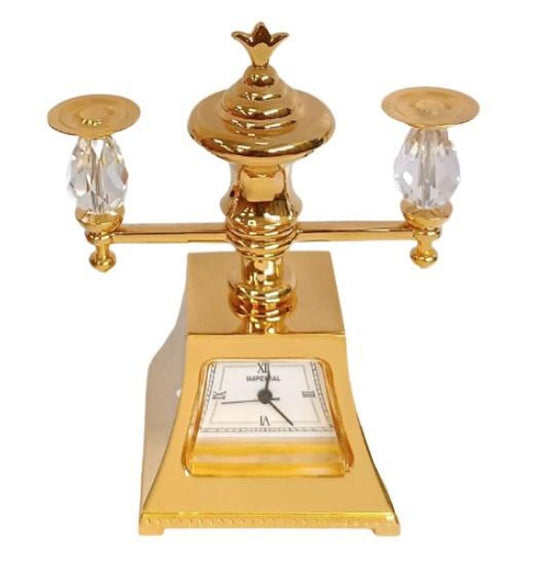 Miniature Clock Goldentone Glass lamp IMP1024 - CLEARANCE