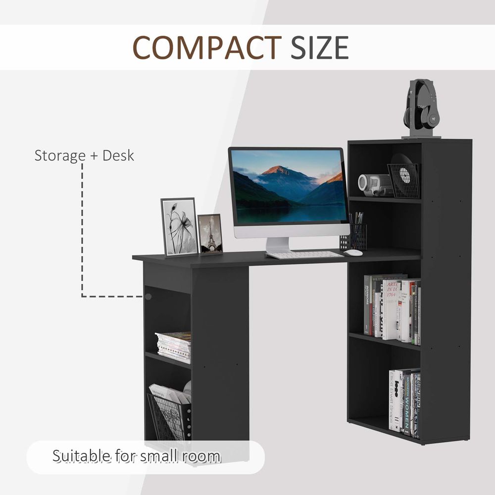 Computer Desk, 120Lx55Dx120H cm-Black