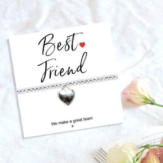 Best Friend Stretch Beaded Bracelet & Message Card