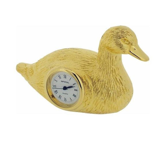 Miniature Clock Gold Duck Solid Brass IMP92