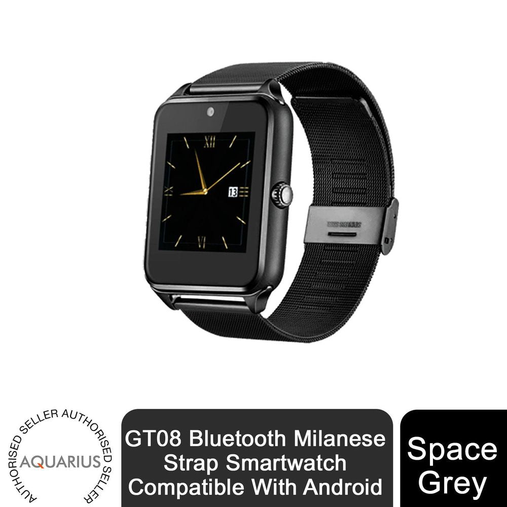 Aquarius GT08 Bluetooth Milanese Strap Smartwatch Compatible With Android