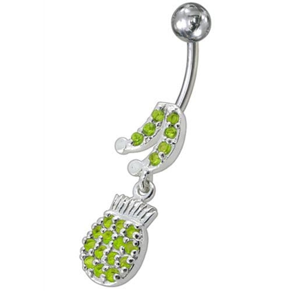 Fancy Fruits Jeweled Dangling Navel Belly Ring