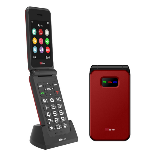 TTfone TT760 RED Flip 4G Big Button Mobile Phone