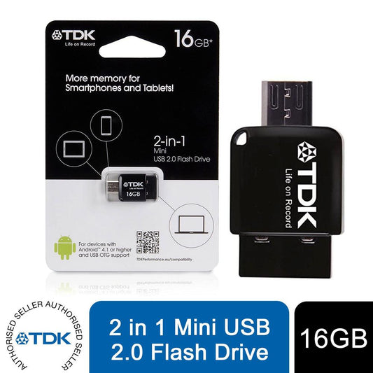 Tdk 938473 - Memory 2 in 1 of 16 GB (mini USB to USB 2.0)