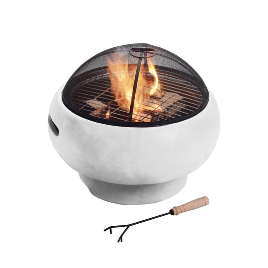 Garden Round Wood Burning Fire Pit, Outdoor Fire Bowl Log Burner